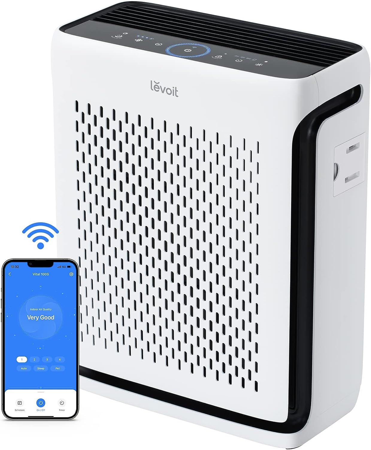 levoit air purifiers for home large room bedroom up to 1110 ft2 with air quality and light sensors smart wifi washable f 8