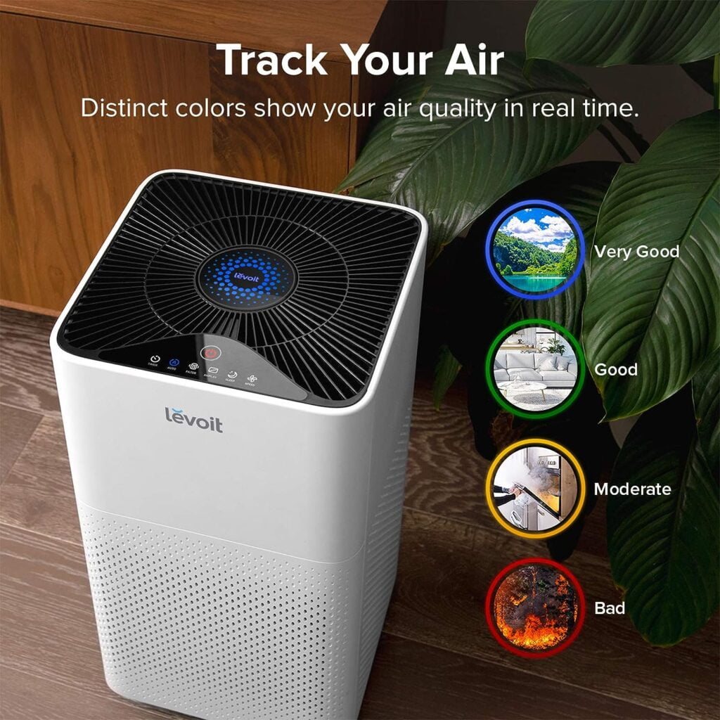 LEVOIT Air Purifiers for Home Large Room with HEPA Filter, Cleaner for Allergies and Pets, Smokers, Mold, Pollen, Dust, Quiet Odor Eliminators for Bedroom, Smart Auto Mode, LV-H135, White